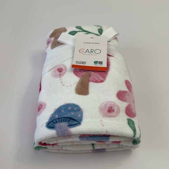 9pc CARO HOME Mushroom Print 100% Cotton Bath Towel Set - Multi - Picture 3 of 9